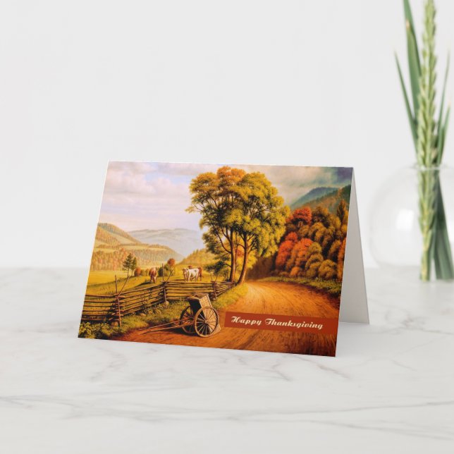 Happy Thanksgiving. Fine Art Greeting Cards (Front)