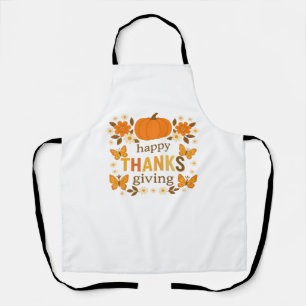 Happy Thanksgiving Floral Pumpkin Classic T-Shirt Apron