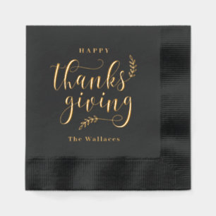 Happy Thanksgiving Foil Stamped Napkins