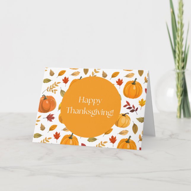 Happy Thanksgiving Folded Greeting Card (Front)