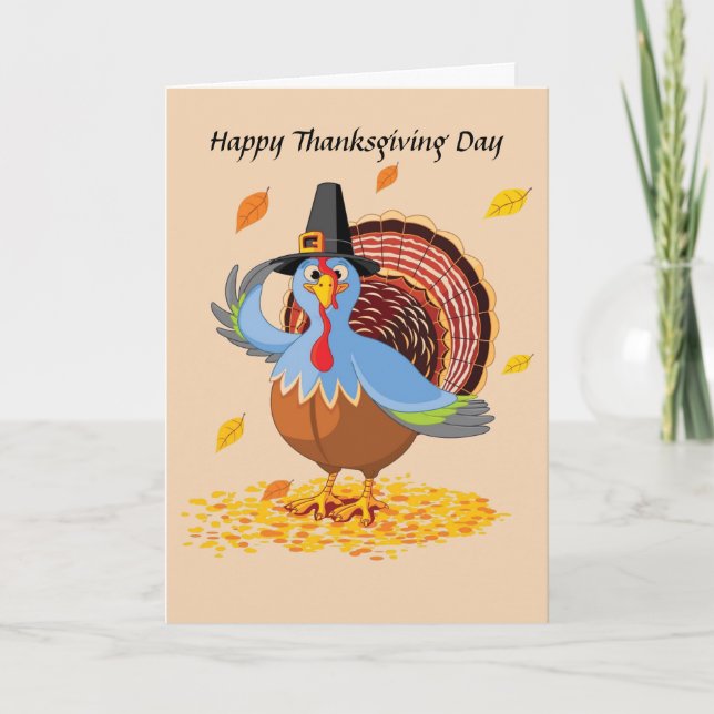 Happy Thanksgiving Folded Holiday Card (Front)