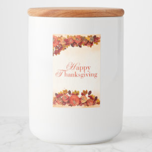 Happy Thanksgiving Food Label