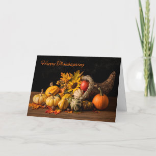 Happy Thanksgiving For Anyone Beautiful Cornucopia Holiday Card