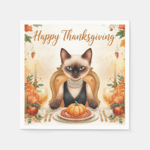 Happy Thanksgiving for Cat lovers Napkin