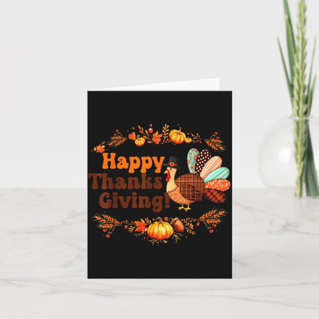 Happy Thanksgiving For Turkey Day Family Dinner Me Card (Front)