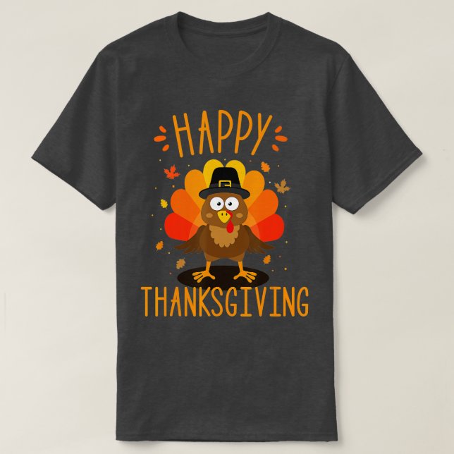 Happy thanksgiving for turkey day family dinner T-Shirt (Design Front)