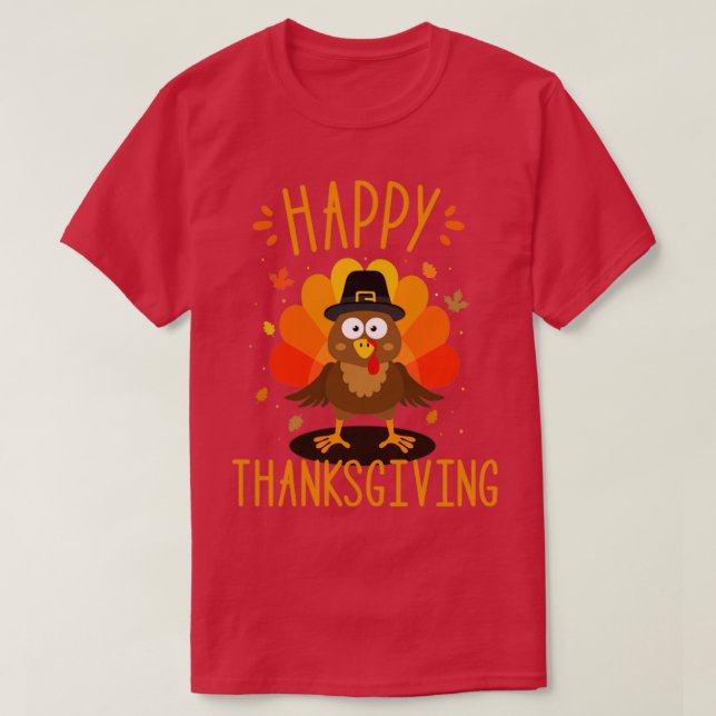 Happy thanksgiving for turkey day family dinner T-Shirt (Design Front)