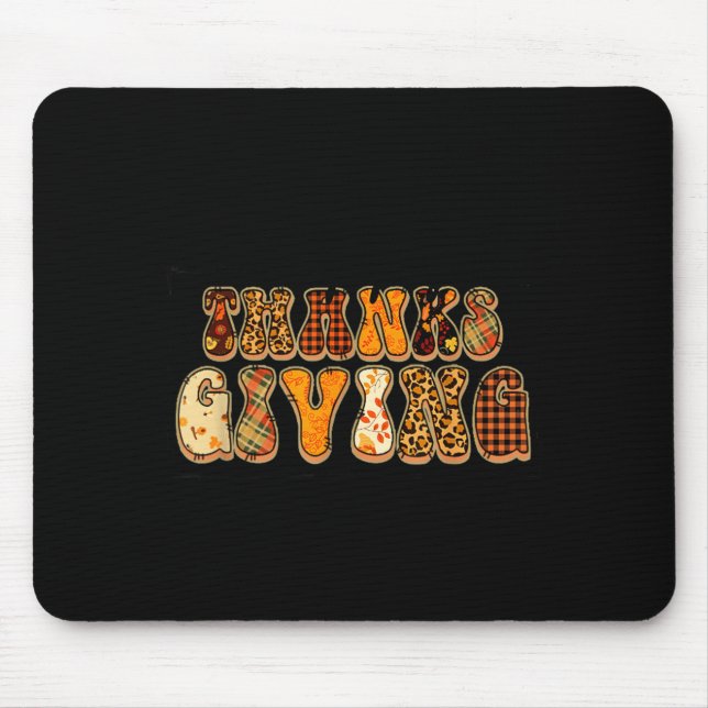 Happy Thanksgiving For Turkey Day Family Dinner Th Mouse Mat (Front)