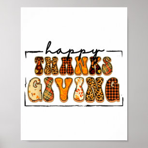 Happy Thanksgiving For Turkey Day Family Dinner Th Poster