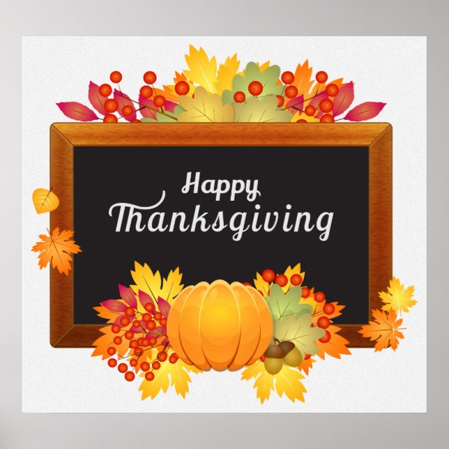 Happy Thanksgiving Frame Poster (Front)