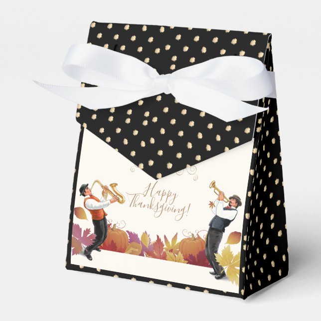 Happy Thanksgiving! Friendsgiving JAZZ Retro Party Favour Box (Front Side)
