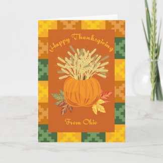 Happy Thanksgiving From Ohio Holiday Card