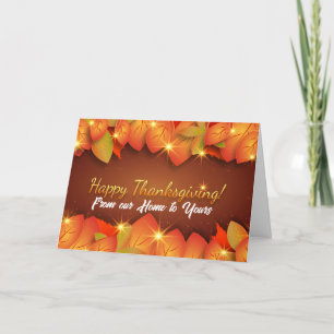 Happy Thanksgiving from Our Home to Yours Thank You Card