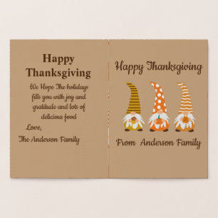 Happy Thanksgiving Funny Gnomes  Holiday Card