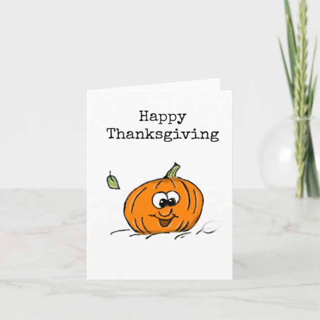 Happy Thanksgiving, Funny Pumpkin Card (Front)