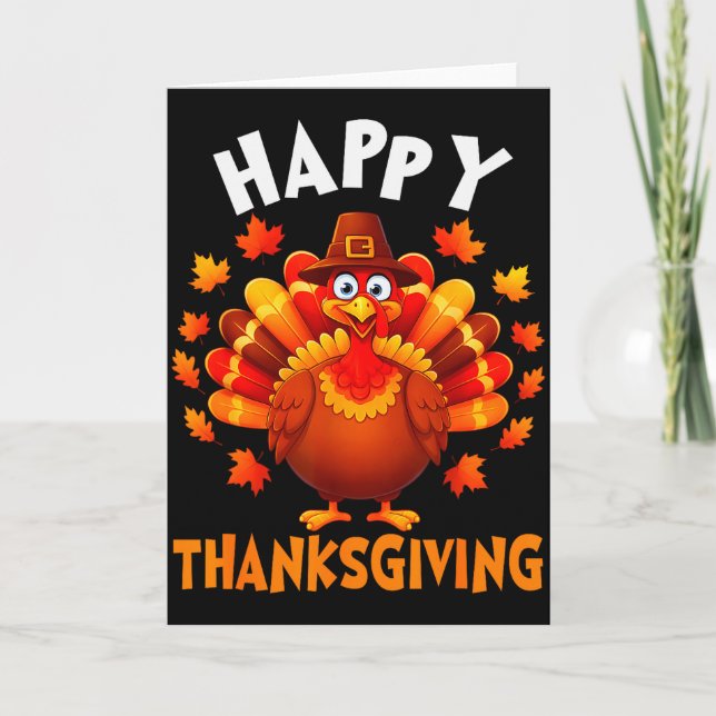 Happy Thanksgiving Funny Turkey Family Dinner Than Card (Front)