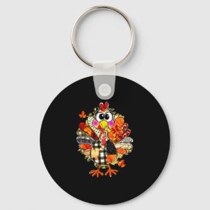 Happy Thanksgiving Funny Turkey Family Dinner Than Key Ring