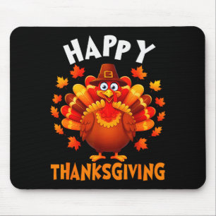 Happy Thanksgiving Funny Turkey Family Dinner Than Mouse Mat