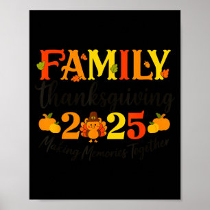 Happy Thanksgiving Funny Turkey Family Dinner Than Poster