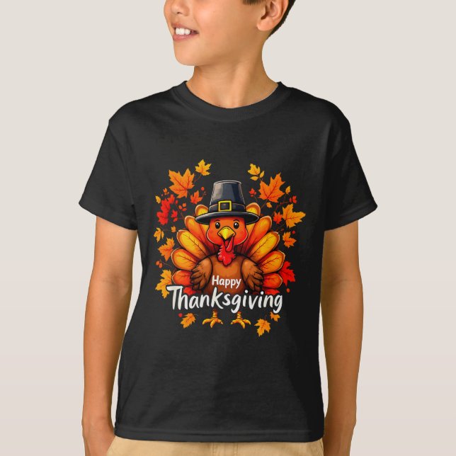 Happy Thanksgiving Funny Turkey Family Dinner Than T-Shirt (Front)