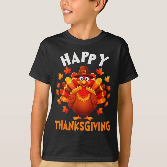 Happy Thanksgiving Funny Turkey Family Dinner Than T-Shirt (Front)