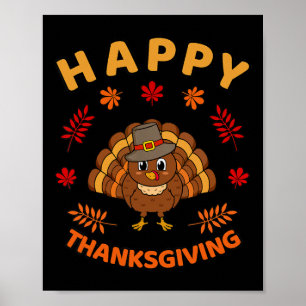Happy Thanksgiving Funny Turkey Family Men Women  Poster