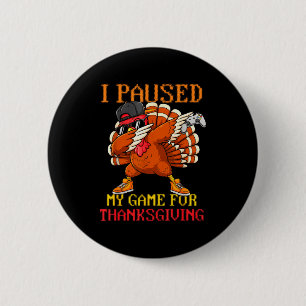 Happy Thanksgiving Gaming Fall Turkey Gamer Boys K 6 Cm Round Badge