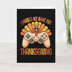 Happy Thanksgiving Gaming Fall Turkey Gamer Boys K Card