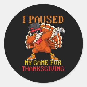 Happy Thanksgiving Gaming Fall Turkey Gamer Boys K Classic Round Sticker