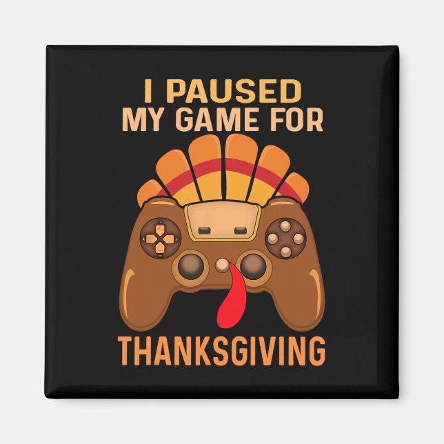 Happy Thanksgiving Gaming Fall Turkey Gamer Boys K Magnet (Front)