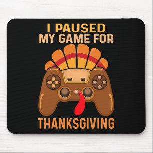 Happy Thanksgiving Gaming Fall Turkey Gamer Boys K Mouse Mat