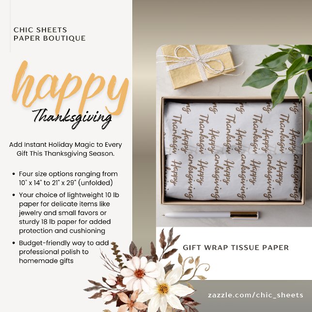 Happy Thanksgiving Gift Wrap Tissue Paper (Creator Uploaded)