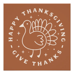 Happy thanksgiving give thanks poster