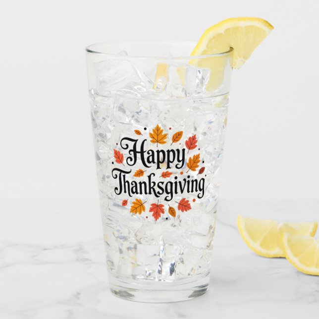 Happy Thanksgiving Glass (Back Ice)