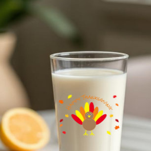 Happy Thanksgiving Glass