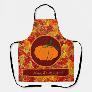 Happy Thanksgiving! Glittery Maple Leaves/Pumpkin Apron
