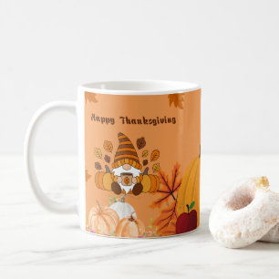 Happy Thanksgiving Gnome Pumpkin Art Coffee Mug