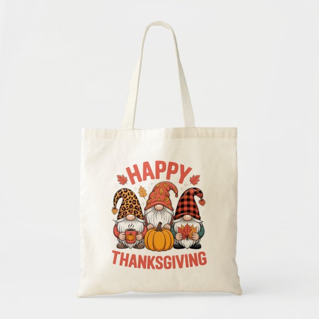 Happy Thanksgiving Gnomes Fall season Tote Bag (Front)