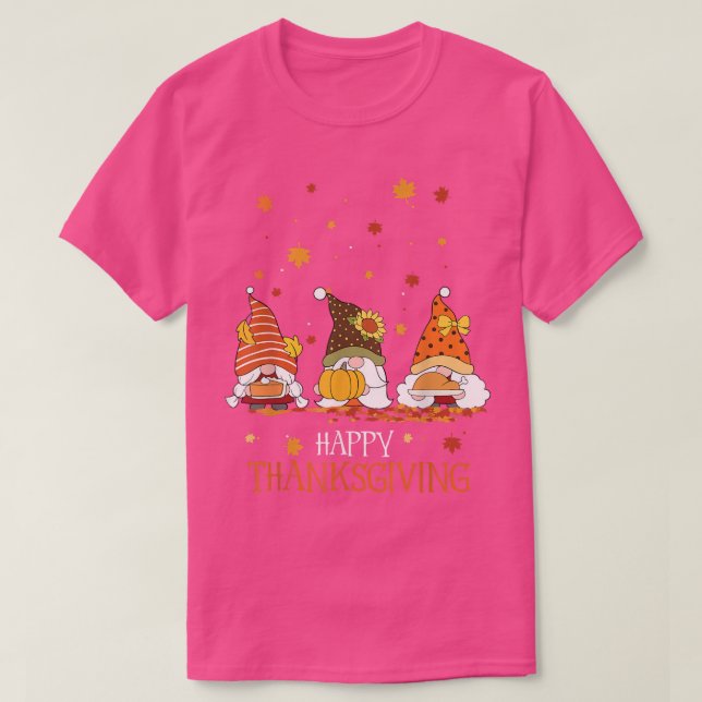 Happy Thanksgiving gnomes for Girls Kids Thanksgiv T-Shirt (Design Front)