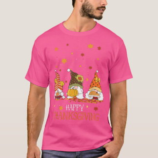 Happy Thanksgiving gnomes for Girls Kids Thanksgiv T-Shirt