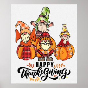 Happy Thanksgiving Gnomes Poster