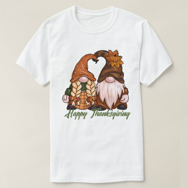 Happy Thanksgiving Gnomes T-Shirt (Design Front)