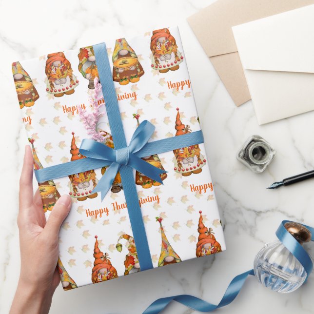 Happy Thanksgiving Gnomies     Wrapping Paper (Gifting)