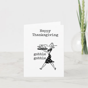 Happy Thanksgiving, Gobble, Bobble, Funny, Card