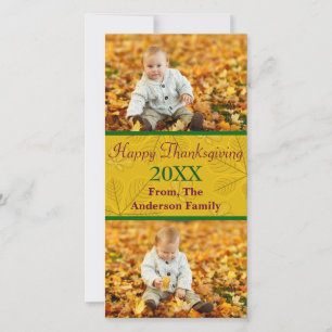 Happy Thanksgiving Gold 2 Photos - Photo Card