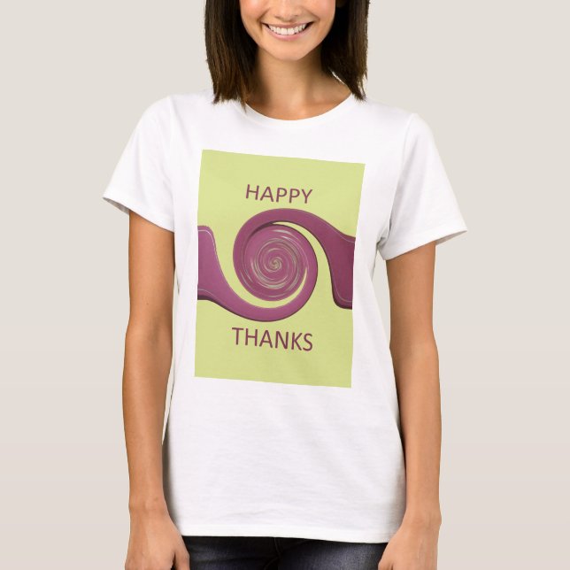 Happy Thanksgiving Golden Yellow whirl design.png T-Shirt (Front)