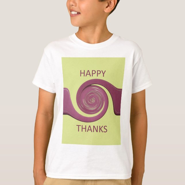 Happy Thanksgiving Golden Yellow whirl design.png T-Shirt (Front)