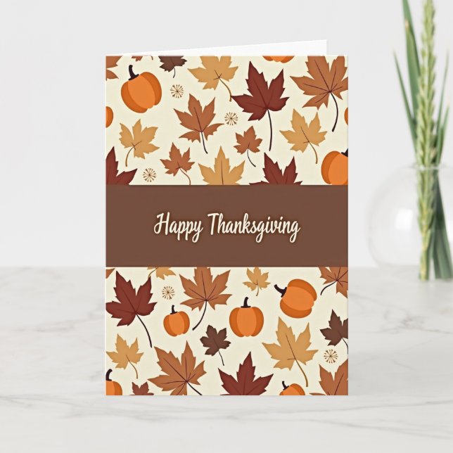 Happy Thanksgiving Gourd Pattern Card (Front)