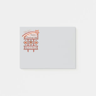 Happy Thanksgiving Grateful & Blessed Retro Sign Post-it Notes