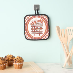 Happy Thanksgiving Grateful & Blessed Retro Sign Pot Holder